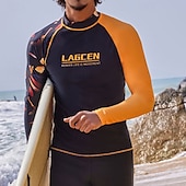 voordelige Overhaaste bewakers-Voor heren Sportieve badmode Zwemshirt Lange mouw Uitslagbescherming Kleding Bovenlichaam Zwemmen Surfen Strand Watersport Gedrukt Zomer Lente