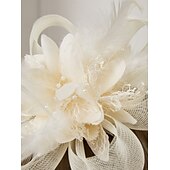 economico Fascinator-Fascinatori  Cappelli  Fasce per capelli in tulle  piume  rete con 1 pezzo Matrimonio  Occasione speciale  Copricapo per tea party per un&#039;ottima impressione Fascinatori del Derby Giornata di corsa