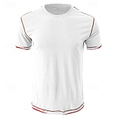 abordables t-shirts de base-Men's Tee Top Short Sleeve Crew Neck Summer Spring Color Block Fashion Designer Sporty Outdoor Casual Activewear Light Blue Black White Top Tee for Men