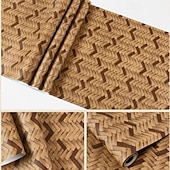cheap Solid Color Wallpaper-1 Roll Imitation Grass Cloth Wallpaper Woven Bamboo Rattan Wall Covering Hotel Restaurant Store Wall Decoration Ceiling Non Self-Adhesive 950x53cm/374x20.87inch