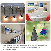 economico Accessori per tende-asta per tenda in filo metallico regolabile per interni ed esterni, divisorio per stanze, sistema di sospensione con 24 clip, sistema di sospensione in filo metallico per arazzo, stendibiancheria,