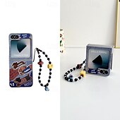 cheap Samsung Cases-Phone Case For Samsung Galaxy Z Flip 7 Z Flip 6 Z Flip 5 Z Flip 4 Z Flip 3 Back Cover with Wrist Strap Shockproof Retro Oxford Cloth PC
