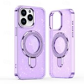 お買い得  iPhone用ケース-電話 ケース 用途 iPhone 16 Pro Max プラス iPhone 15 プロマックスプラス iPhone 14 13 12 Pro Max Plus バックカバー スタンド付き ブリンブリングリッターシャイニー 耐衝撃 レトロ風 PC シリコーン