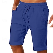 baratos Clássico-Homens Calção Shorts de verão Shorts de praia Bolsos Com Cordão Cintura elástica Tecido Conforto Ao ar livre Diário Para Noite Moda Roupa de rua Preto Branco