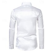 economico camicia da uomo con bottoni-Per uomo Camicia Camicia Estiva Camicia casual Camicia da Spiaggia Camicia con Colletto Camicia con Bottoni Nero Bianco Giallo Rosso Blu marino Manica Lunga Semplice Bavero Vacanza Camicia hawaiana