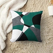 billige geometrisk stil-argyle mønster dekorative putetrekk 1 stk myk firkantet putetrekk putetrekk for soverom stue sofa sofa stol svart grå hvit rød