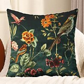 baratos estilo animal-Capa de almofada decorativa com flores vintage, 2 peças, capa de almofada quadrada macia para quarto, sala de estar, sofá, cadeira