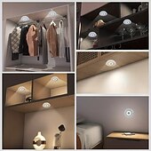 preiswerte Puck Lichter-6-teiliges LED-Unterbauleuchten-Set, dimmbar mit Fernbedienung, LED-Puckleuchten, perfekt für Küche, Schlafzimmer, Kleiderschrank