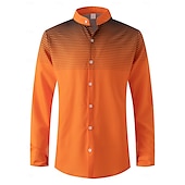 economico Camicie eleganti da uomo-Per uomo Camicia con colletto a fascia Camicia in raso Camicie Liscio Matrimonio Esterno Bianco Rosso Blu marino Arancione Manica lunga Estate Primavera Abbigliamento