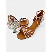 economico Scarpe per balli latini-scarpe da ballo da donna comode ed eleganti - con suola in pelle scamosciata e soletta imbottita