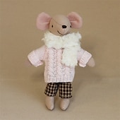 voordelige Poppen-waldorf pop accessoires handgemaakte zachte baby muis meisje begeleiden lappenpoppen verjaardagscadeau gebreide pop schattige meisjes pluche pop knuffel gepersonaliseerde geweven poppenset