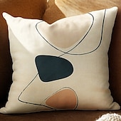 cheap Abstract Style-Cushion Cover 4PCS Soft Decorative Square Throw Pillow Cover Cushion Case Pillowcase for Sofa Bedroom  Superior Quality Machine Washable Faux Linen Cushion for Sofa Couch Bed Chair