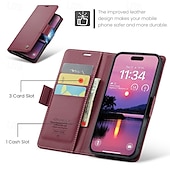 Недорогие Чехлы для iPhone-Чехол для телефона для iPhone 16 Pro Max Plus iPhone 15 Pro Max Plus iPhone 14 13 12 11 Pro Max Plus Mini Чехол с подставкой Магнитный слот для карт Ретро TPU PU Кожа
