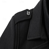 abordables Gabardina para hombre-Hombre Abrigo de invierno Abrigo de lana Sobretodo Abrigo corto Exterior Trabajo Otoño invierno Lana Resistente al Viento Templado Ropa de calle Ropa Brasieres Esencial Color sólido Cuello enrollado