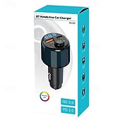 cheap Car Charger-Bluetooth 5.3 FM Transmitter for Car PD 30W+QC 3.0 Dual-Port Fast Car Charger Wireless FM Radio Bluetooth Car Adapter with Hands-Free Calling