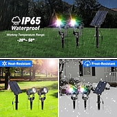 cheap Outdoor Spotlights-1pc 2-Head Outdoor Solar Waterproof Spotlight for Courtyard, Garden, Pond, Tree, Pathway and Lawn Lighting