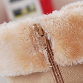 abordables Bottes de neige et d&#039;hiver-bottes d&#039;hiver noires à lacets pour femmes avec bordure en fausse fourrure, détails à pompons et semelle antidérapante robuste pour la neige et le froid en extérieur