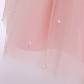 voordelige Bloemenjurken-Bloemenmeisjesjurk kinderen Voor meisjes Prinses jurk Prestatie Bruiloft Feest Elegant Mooi Netstof Effen Kleur Mouwloos Strakke ronde hals Lichtgeel Licht Roze 4 jaar +