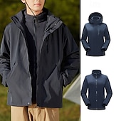 abordables Softshell, polares y chaquetas de montaña-Hombre Mujer Chaqueta Softshell Chaqueta para senderismo Invierno Al aire libre Retazos Mantiene abrigado Forro Polar Resistente al Viento Resistente al Agua Chaquetas 3-en-1 Chaqueta de Invierno