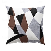 baratos estilo geométrico-Capa de almofada decorativa com padrão argyle 1 peça, capa de almofada quadrada macia, fronha para quarto, sala de estar, sofá, cadeira, preto, cinza, branco, vermelho, verde