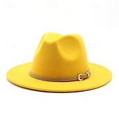 cheap Fedora Hat-Men&#039;s Kentucky Derby Hat Sun Hat Cowboy Hat Fedora Trilby Hat Black White Woolen Vintage Style Fashion 18th Century State of Texas Daily Theme Party Solid / Plain Color Sunscreen Cosplay