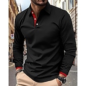  Homens Camisa de golfe Camisas Polos de Golfe Casual Trabalho Lapela Manga Longa Básico Moderno Tecido Botões Primavera & Outono Normal Branco Vermelho Azul Marinha Camisa de golfe