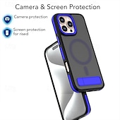 お買い得  iPhone用ケース-電話 ケース 用途 iPhone 16 Pro Max プラス iPhone 15 プロマックスプラス iPhone 14 Pro Max Plus バックカバー スタンド付き 磁石バックル 耐衝撃 レトロ風 PC シリコーン