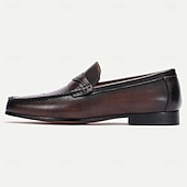 voordelige Premium leren loafers-stijlvolle bruine leren loafers met stikseldetail voor heren | perfect voor casual en zakelijke casuals
