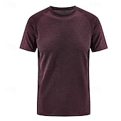 economico Cime-Per uomo maglietta Manica corta Girocollo Maglietta Maglietta con muscoli Maglietta a maniche corte Esterno Asciugatura rapida Allenarsi Morbido Traspirante Poliestere Borgogna Blu Reale Blu scuro