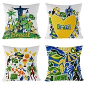 baratos Capa de almofada de férias-capa de almofada decorativa carnaval 1 peça capa de almofada quadrada macia fronha para quarto sala de estar sofá cadeira