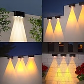 abordables Appliques d'extérieur-Lot de 4 lampes solaires pour clôture, applique murale extérieure, éclairage de jardin, allée, escalier, cour, patio, porche, décoration de cour