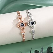 cheap For Women-Personalized Projection Bracelet Custom Best Gift for Mom - Photo Bracelet with Embedded Projection Stone, Available in Silver and Rose Gold, Romantic Wedding Gift