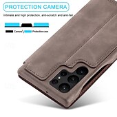 abordables Coques Samsung-Housse de téléphone pour Samsung Galaxy S24 Ultra S24 Plus S24 S23 S23 Ultra S22 S22 Plus Ultra S21 Ultra S21 FE S21 Coque flip avec emplacement pour carte magnétique antichoc rétro TPU PU cuir