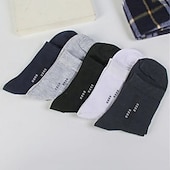 levne pánské ponožky-Pánské 5 párů Vícenásobné balení Ponožky sady ponožek Koşu Çorapları Ponožky pro běžné nošení Černá Bílá Barva Bez vzoru Dovolená Sporty a outdoor Denní Základní Střední Jaro Podzim Módní Na běžn