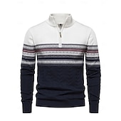 billiga Herrgolfkläder-Herr Tröja Vit Mörk marin Marinblå Långärmad Överdelar Golfkläder Kläder Outfits Bär kläder