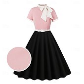 billiga Klänningar-Retro / vintage Femtiotal Cocktail klänning Klänningar Flare Klänning Maskeradkläder Dam Maskerad Fest Möhippa Festival Vuxna Klänning Hemkomstklänningar