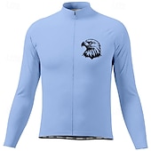 voordelige Heren shirts-Voor heren Wielrenshirt Lange mouw Winter Fietsen T-shirt Shirt met 3 achterzakken Bergracen Ademend Sneldrogend Anatomisch ontwerp Lampenkatoen Donker roze Wit Roze Adelaar Sport Kleding