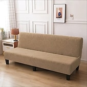 billiga Sofföverdrag-jacquard futon överdrag bäddsoffa överdrag enfärgad utan armstöd bäddsoffa överdrag hög elastisk hopfällbar möbel skyddsöverdrag
