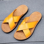 abordables sandales d&#039;extérieur-sandales décontractées à brides croisées pour hommes, chaussures d&#039;été confortables en similicuir pour l&#039;extérieur et la plage