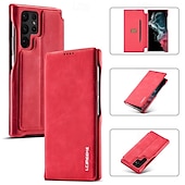 abordables Coques Samsung-Housse de téléphone pour Samsung Galaxy S24 Ultra S24 Plus S24 S23 S23 Ultra S22 S22 Plus Ultra S21 Ultra S21 FE S21 Coque flip avec emplacement pour carte magnétique antichoc rétro TPU PU cuir
