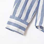 economico Casual da lavoro-Per uomo Camicia camicia di lino Camicia in lino e cotone Camicia estiva Camicie A strisce Attività commerciale Casual / quotidiano Giallo Rosa Blu marino Verde Manica lunga Collo ripiegabile