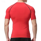 halpa Juoksupaidat ja tanktopit-Miesten Urheilullinen paita Kuntosali paita Fitness paita Pehmustettu puristuspaita Lyhythihainen Tee paita Kausaliteetti Urheilu- ja treenivaatteet Hengittävä Nopea kuivuminen Pehmeä