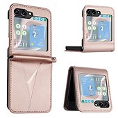 cheap Samsung Cases-Phone Case For Samsung Galaxy Z Flip 6 Z Flip 5 Z Flip 4 Z Flip 3 Back Cover Shockproof Retro TPU PU Leather