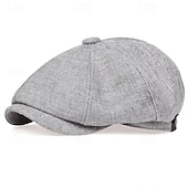 billiga Huvudbonader för herrar-Herr Platt mössa Ascot hatt Newsboy hatt Svart Brun Polyester Mode Ledigt Gata Dagligen Slät Andningsfunktion
