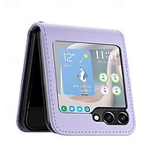 cheap Samsung Cases-Phone Case For Samsung Galaxy Z Flip 6 Z Flip 5 Z Flip 4 Z Flip 3 Back Cover Shockproof Retro TPU PU Leather