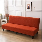 billiga Sofföverdrag-jacquard futon överdrag bäddsoffa överdrag enfärgad utan armstöd bäddsoffa överdrag hög elastisk hopfällbar möbel skyddsöverdrag