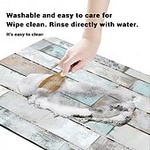 economico Tappeti corridoio-tappeto effetto legno vintage tappeto da cucina tappeto antiscivolo antiolio tappeto da soggiorno tappeto da interno ed esterno arredamento camera da letto tappeto da bagno tappeto da ingresso zerbino