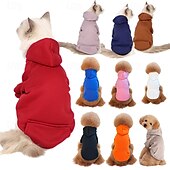 billiga Hoodies-Hund Huvtröjor Mode Vinter Varm Mode Bekväm Utomhus Vardag Inomhus Hundkläder for Small Medium