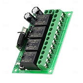 abordables Verrous de portes-Module récepteur relais universel sans fil 433 MHz DC 12 V 4 canaux avec télécommande RF 4 canaux