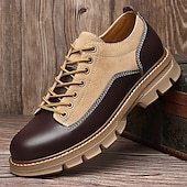 economico Casuale-scarpe stringate in pelle sintetica e pelle scamosciata resistenti da uomo: calzature casual eleganti per l&#039;uso quotidiano e all&#039;aperto